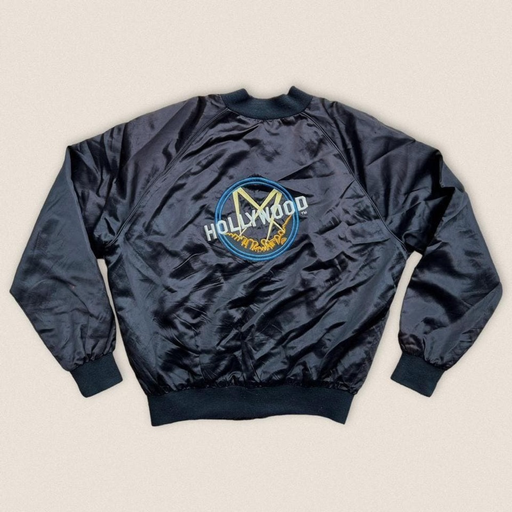 Vintage‎ Hollywood embroidered Satin Bomber XL